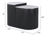 Ormara White & Black Side Table Set (2-Piece) - Ornate Home