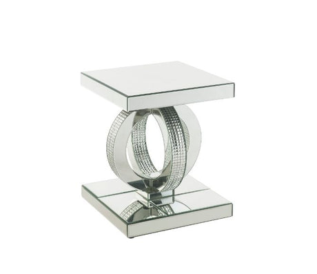Ornat Mirrored/Faux Diamonds End Table - Ornate Home