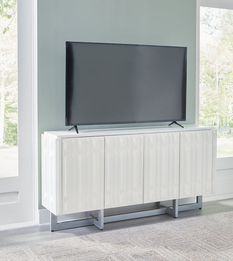 Ornawel Distressed White Accent Cabinet - Ornate Home