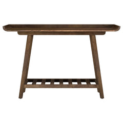 Ornelas Mango Brown 46-inch Console Table with Slatted Shelf - Ornate Home