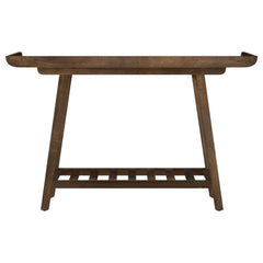 Ornelas Mango Brown 46-inch Console Table with Slatted Shelf - Ornate Home