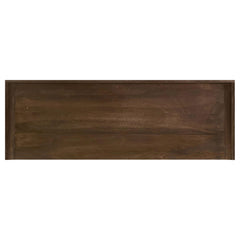Ornelas Mango Brown 46-inch Console Table with Slatted Shelf - Ornate Home