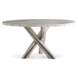 Ornella White/Gray Marble Dining Table - Ornate Home