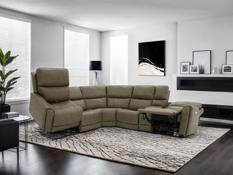 Orpheus Brown Power Sectional w/ Lift Chair - Ornate Home