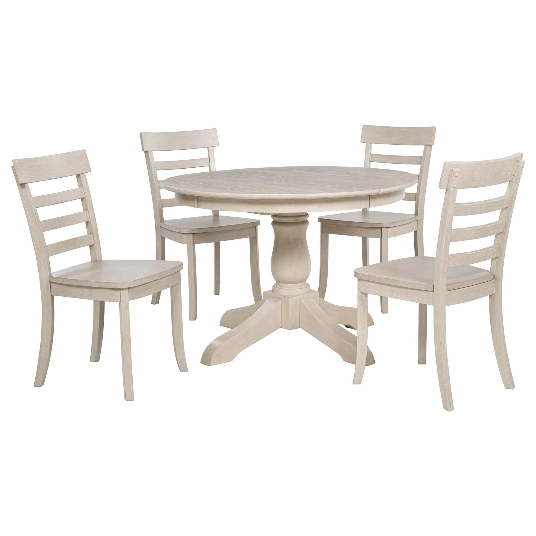 Orrison Linen 5-piece Oval 62-inch Extension Leaf Dining Set - Ornate Home