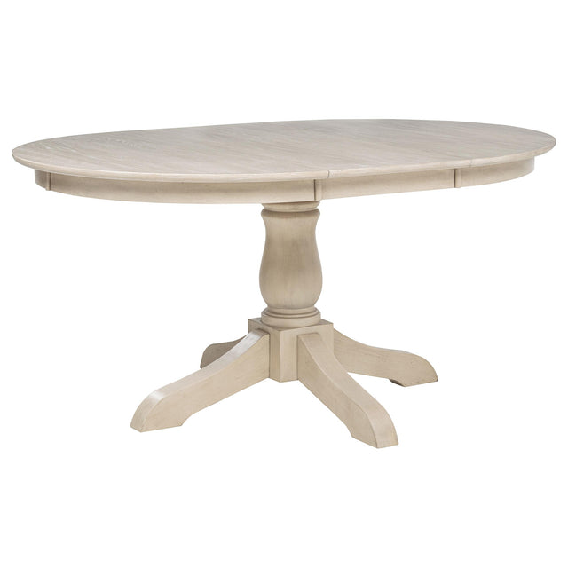 Orrison Linen Oval 62-inch Wood Extension Leaf Dining Table - Ornate Home