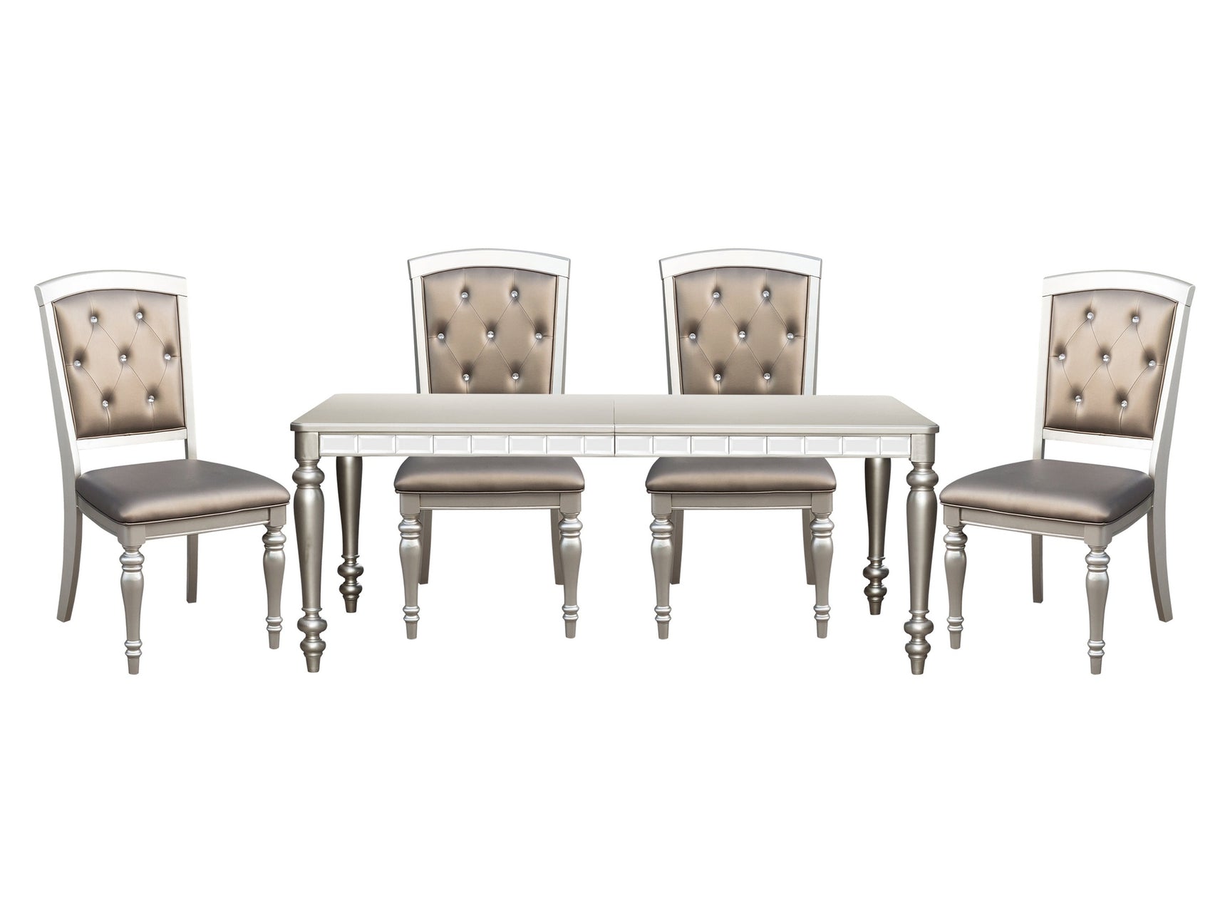 Orsina Silver 5-piece Dinig Table Set - Ornate Home