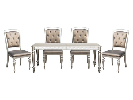 Orsina Silver 5-piece Dinig Table Set - Ornate Home