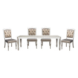 Orsina Silver 5-piece Dinig Table Set - Ornate Home