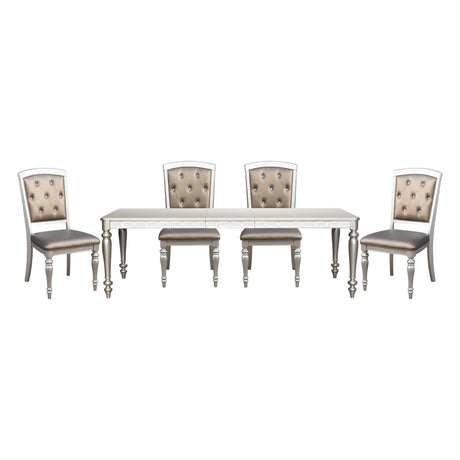 Orsina Silver 5-piece Dinig Table Set - Ornate Home