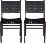 Orson Black Leather Dining Chair (Set of 2) - Ornate Home