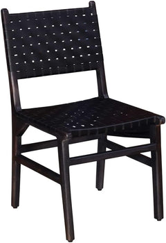Orson Black Leather Dining Chair (Set of 2) - Ornate Home