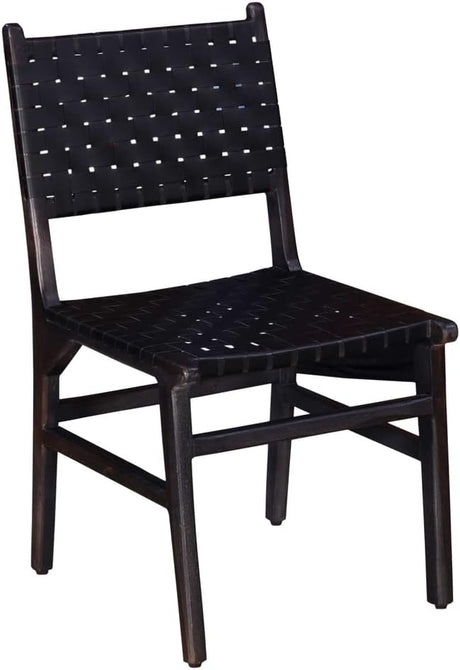 Orson Black Leather Dining Chair (Set of 2) - Ornate Home