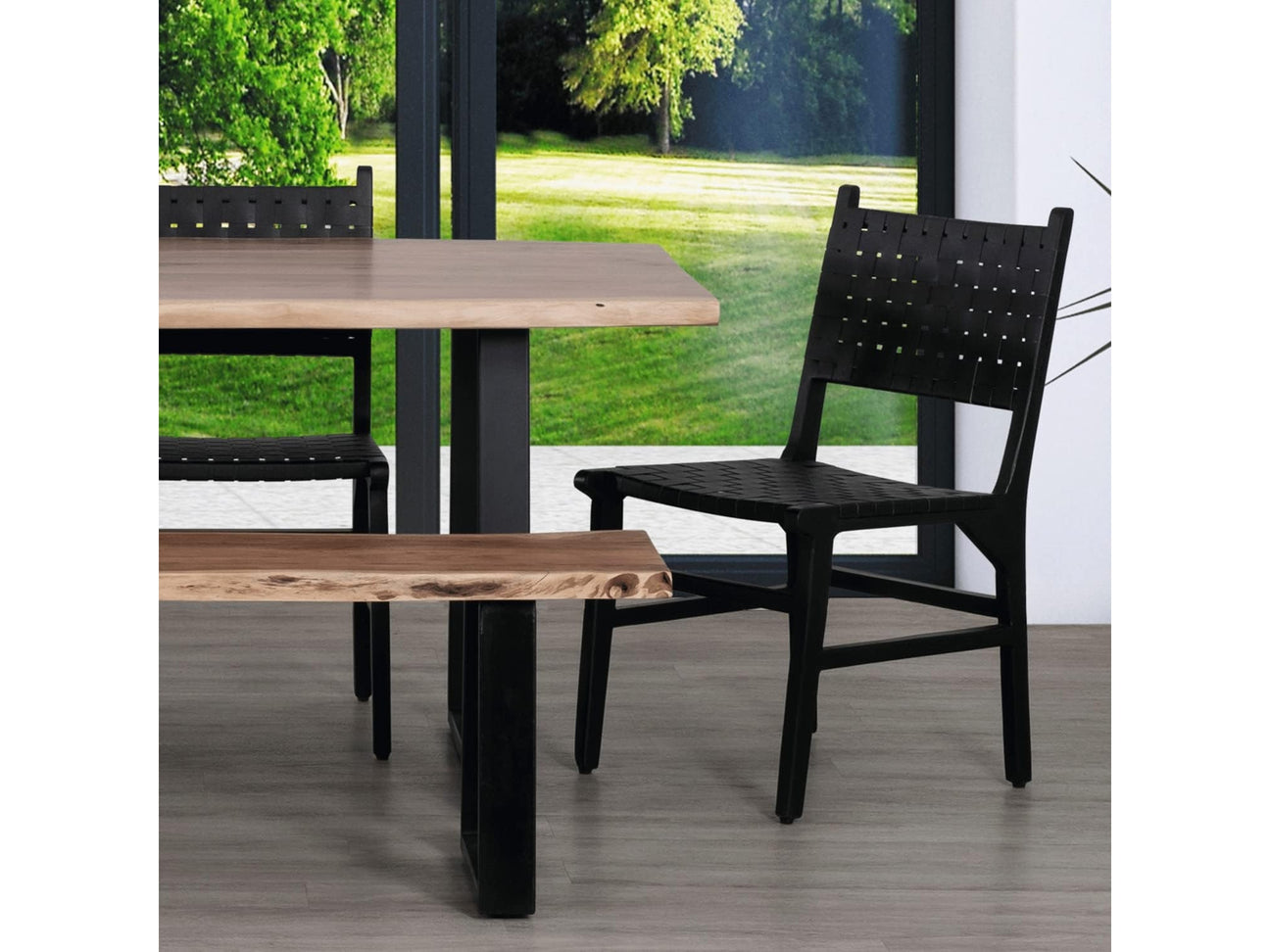 Orson Black Leather Dining Chair (Set of 2) - Ornate Home