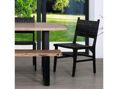 Orson Black Leather Dining Chair (Set of 2) - Ornate Home