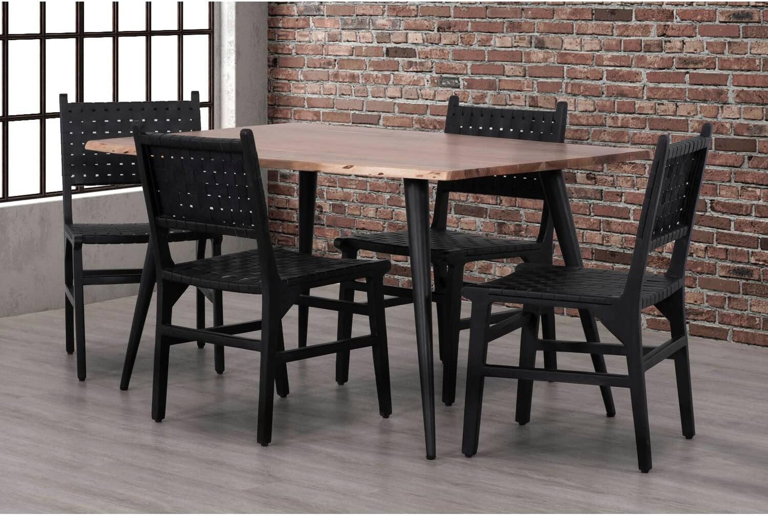 Orson Black Leather Dining Chair (Set of 2) - Ornate Home