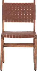 Orson Brown Leather Dining Chair (Set of 2) - Ornate Home