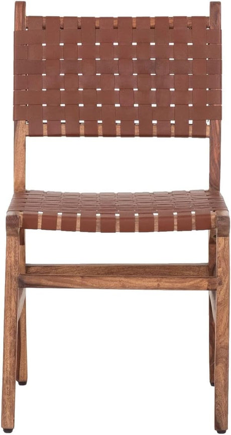 Orson Brown Leather Dining Chair (Set of 2) - Ornate Home