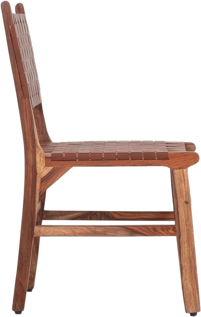 Orson Brown Leather Dining Chair (Set of 2) - Ornate Home