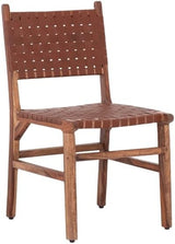 Orson Brown Leather Dining Chair (Set of 2) - Ornate Home