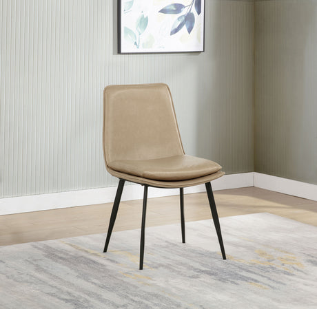 Ortega Tan Upholstered Dining Side Chair (Set of 2) - Ornate Home