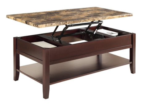 Orton Dark Cherry Lift Top Cocktail Table - Ornate Home