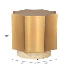 Osam Gold & Beige Side Table - Ornate Home
