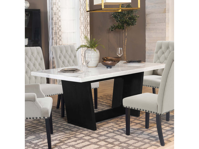 Osborne Rustic Espresso 72-inch Marble Top Dining Table - Ornate Home