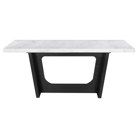 Osborne Rustic Espresso 72-inch Marble Top Dining Table - Ornate Home