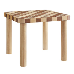Oscar Oak/Walnut 36 Inch Square Checkered Dining Table - Ornate Home