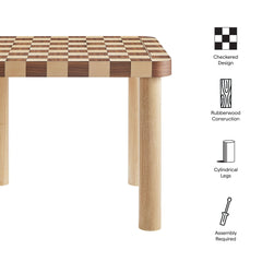 Oscar Oak/Walnut 36 Inch Square Checkered Dining Table - Ornate Home