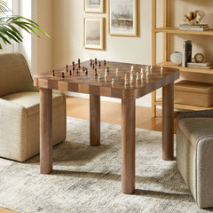 Oscar Walnut/Dark Walnut 36 Inch Square Checkered Dining Table - Ornate Home