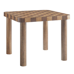 Oscar Walnut/Dark Walnut 36 Inch Square Checkered Dining Table - Ornate Home