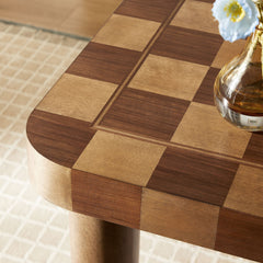 Oscar Walnut/Dark Walnut 36 Inch Square Checkered Dining Table - Ornate Home