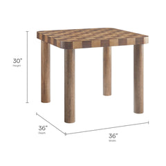 Oscar Walnut/Dark Walnut 36 Inch Square Checkered Dining Table - Ornate Home