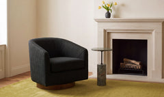 Oscy Black Swivel Chair - Ornate Home