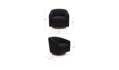 Oscy Black Swivel Chair - Ornate Home