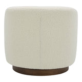 Oscy Faux Shearling White Swivel Chair - Ornate Home