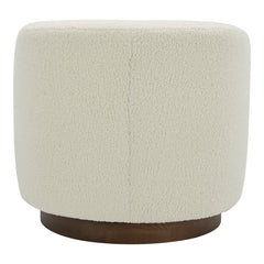 Oscy Faux Shearling White Swivel Chair - Ornate Home