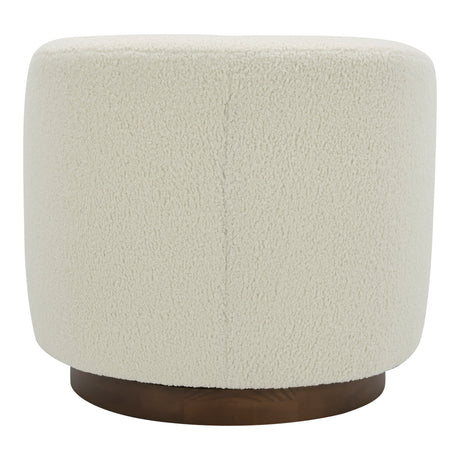 Oscy Faux Shearling White Swivel Chair - Ornate Home