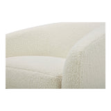 Oscy Faux Shearling White Swivel Chair - Ornate Home