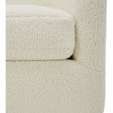 Oscy Faux Shearling White Swivel Chair - Ornate Home
