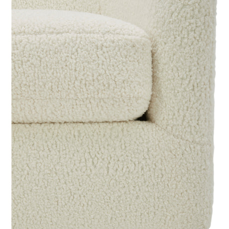 Oscy Faux Shearling White Swivel Chair - Ornate Home