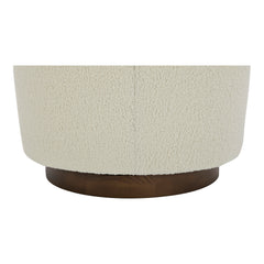 Oscy Faux Shearling White Swivel Chair - Ornate Home