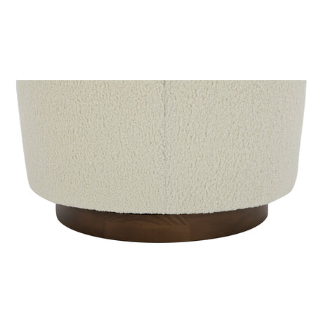 Oscy Faux Shearling White Swivel Chair - Ornate Home