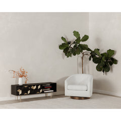 Oscy Splashed White Swivel Chair - Ornate Home
