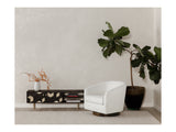 Oscy Splashed White Swivel Chair - Ornate Home