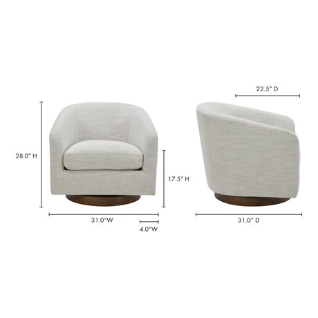 Oscy Splashed White Swivel Chair - Ornate Home