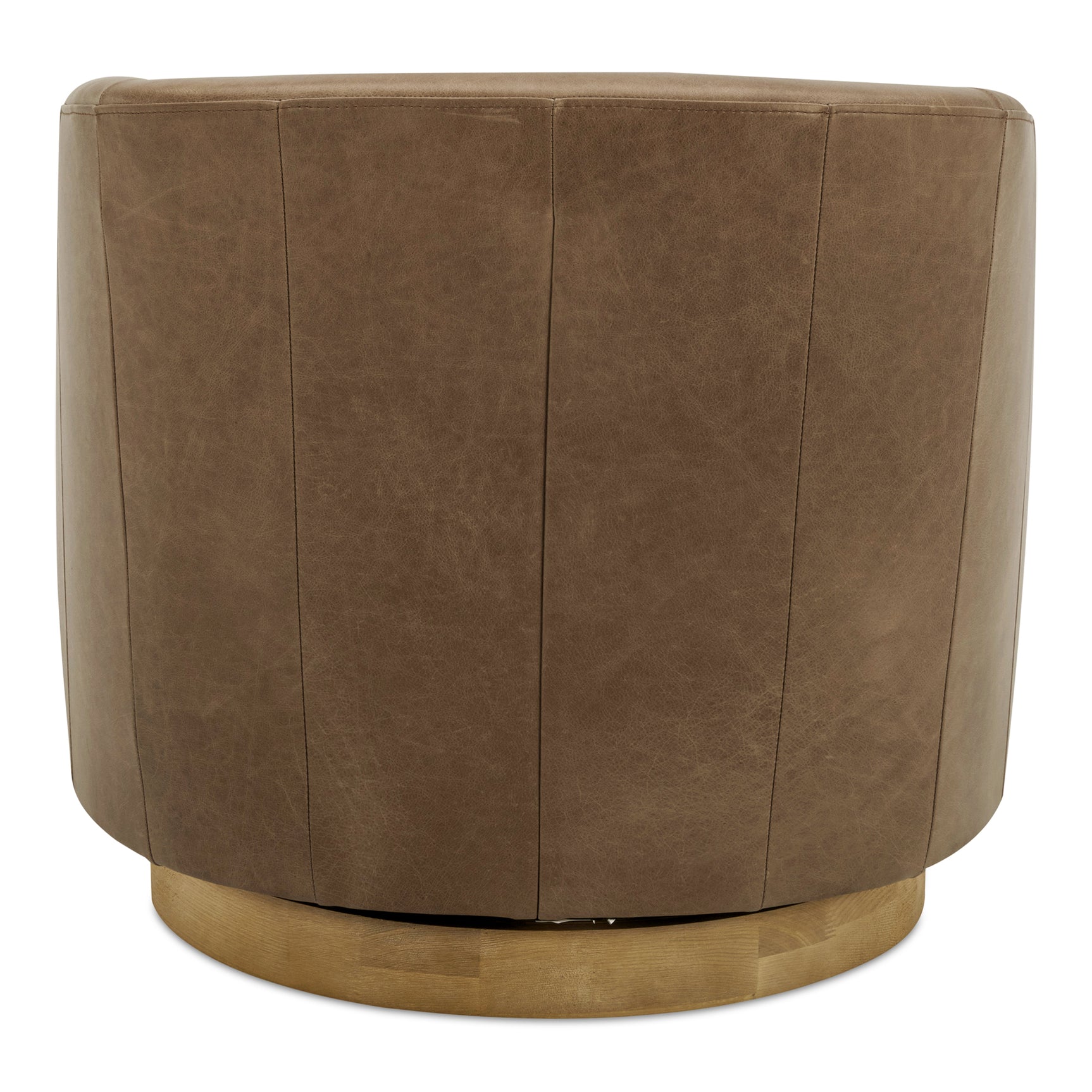 Oscy Tan Leather Leather Swivel Chair - Ornate Home