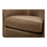 Oscy Tan Leather Leather Swivel Chair - Ornate Home